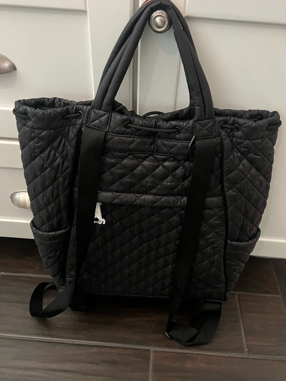 MZ Wallace DOUBLES Black Quilted Backpack Bag $295 NEW